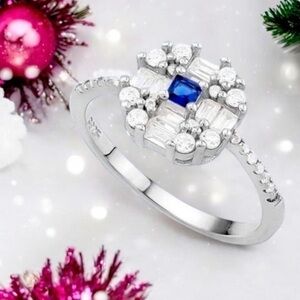 🫶🏻 Sapphire & Diamond Ring 1.65 TCW 925 Lab Created